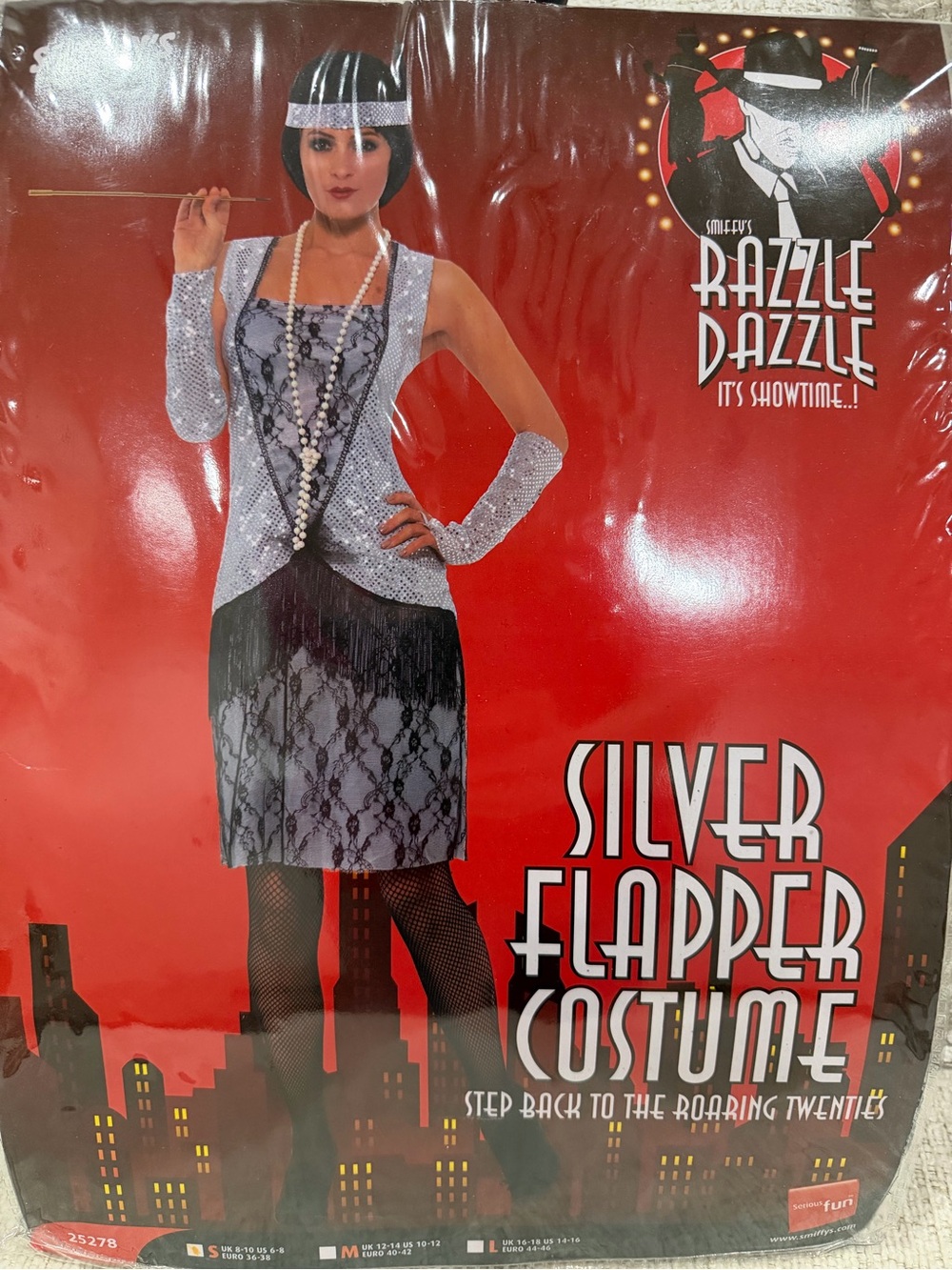 Smiffy's Silver 1920s Flapper Gatsby Costume S